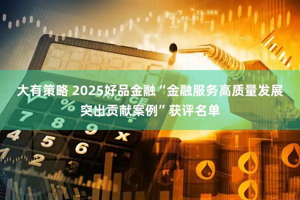 大有策略 2025好品金融“金融服务高质量发展突出贡献案例”获评名单