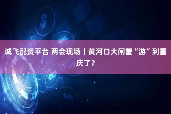 诚飞配资平台 两会现场｜黄河口大闸蟹“游”到重庆了？